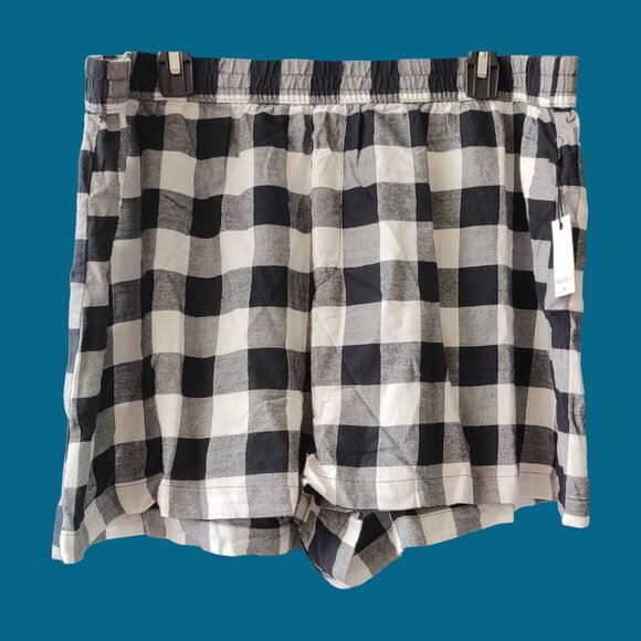NEW!!! PLAID PAJAMA BOXER SHORTS - BLACK & WHITE - SIZE 2X - Picture 4 of 5